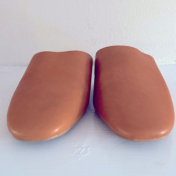 Madewell Cory leather flat mules English saddle tan size 8 - Picture 6 of 14